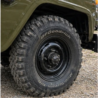 BFGoodrich Mud-Terrain T/A tire fitted on heavy-duty steel rim
